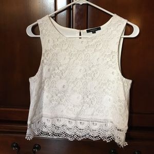 White Lace Crop Top